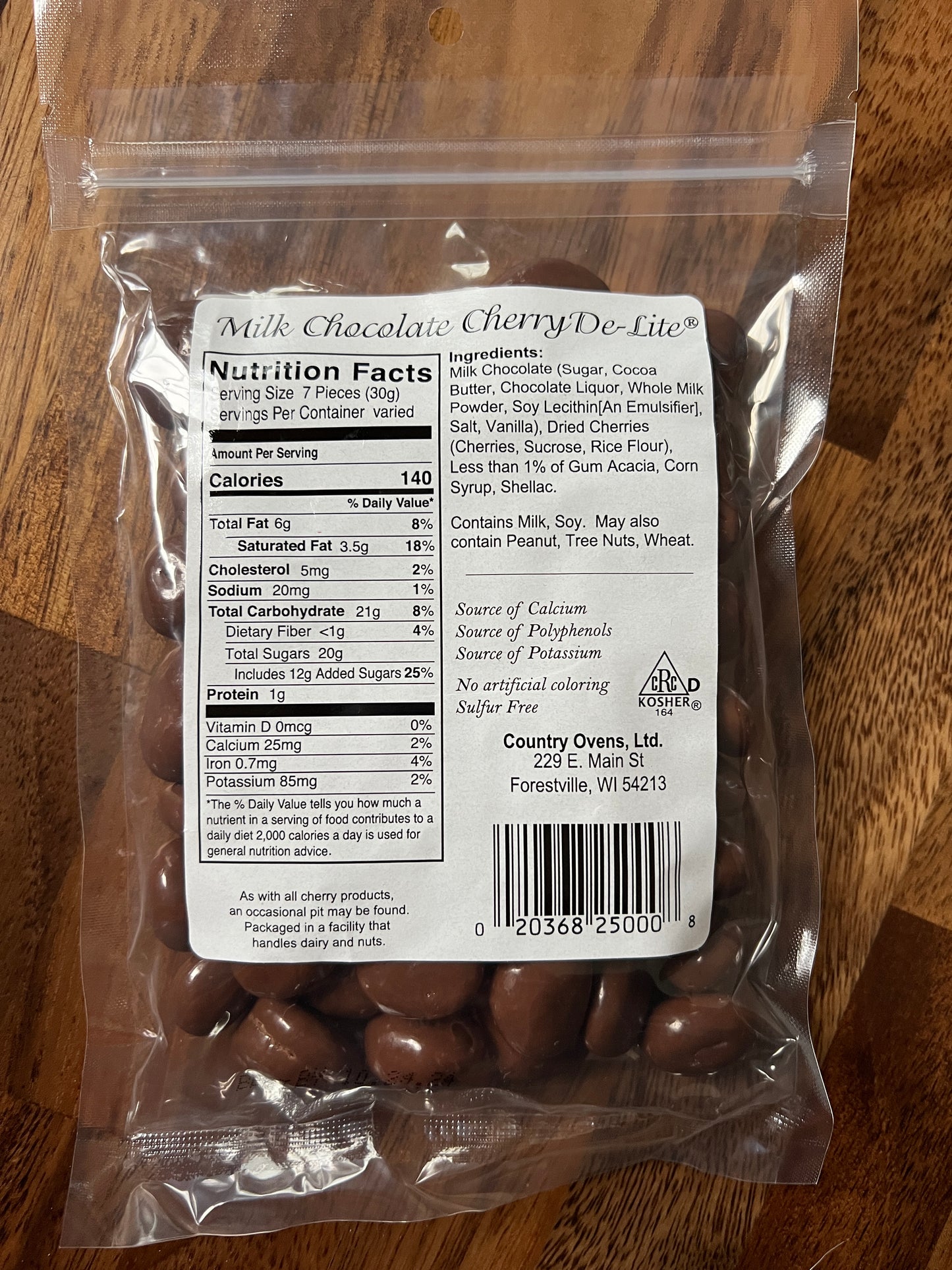 Milk Chocolate covered Dried Cherries